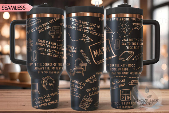 Math Puns Tumbler Wrap SVG | 40oz Laser Engraving File | Rotary Ready Digital Design | Career Gift SVG