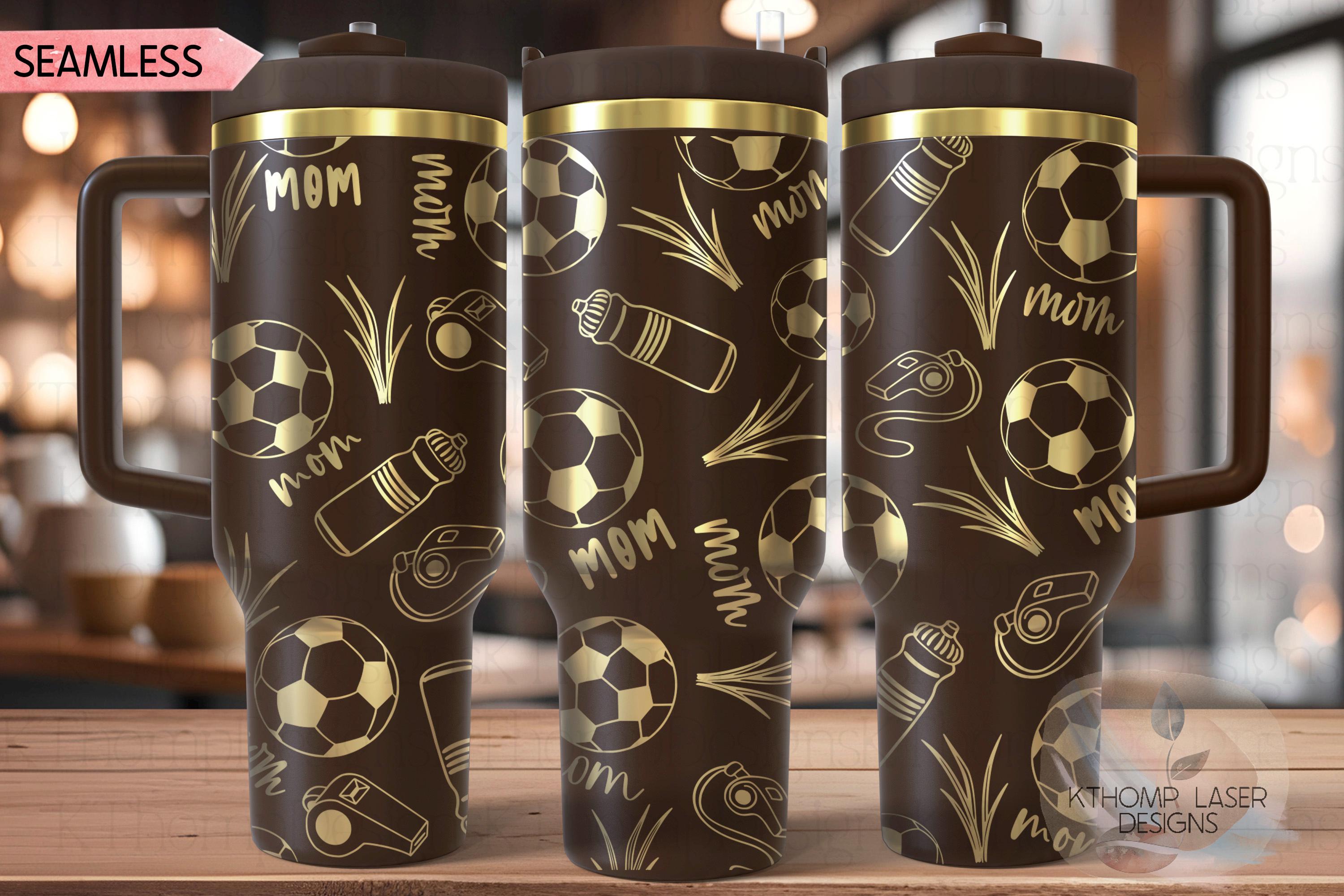 Soccer Mom Tumbler Wrap SVG | 40oz Laser Engraving File | Rotary Ready Digital Design | Mom Life SVG