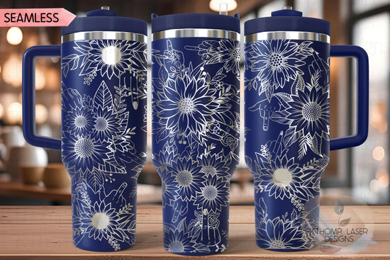 Sunflowers FU Middle Finger Tumbler Wrap SVG | 40oz Laser Engraving File | Rotary Ready Digital Design | Sassy Coffee SVG