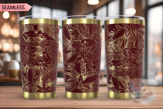 Tree Frogs Tumbler Wrap SVG | 20oz and 30oz Laser Engraving File | Rotary Ready Digital Design | Jungle Theme SVG