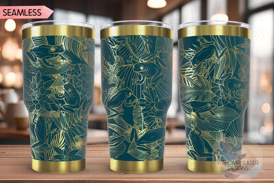 Tree Frogs Tumbler Wrap SVG | 20oz and 30oz Laser Engraving File | Rotary Ready Digital Design | Jungle Theme SVG