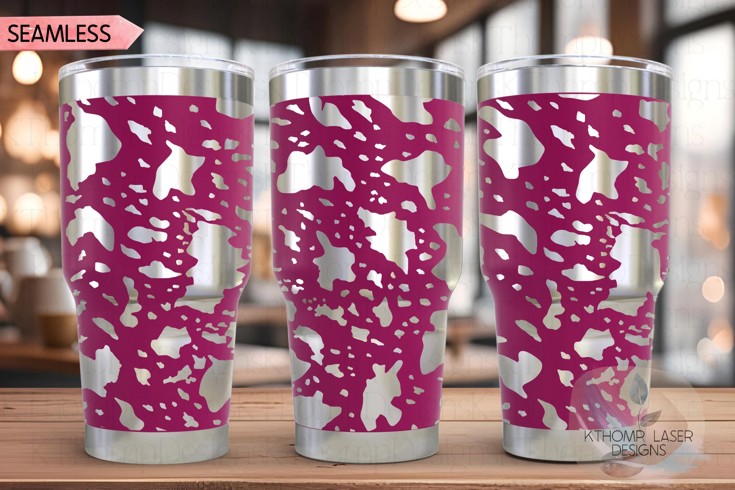 Cowhide Pattern Tumbler Wrap SVG | 20oz and 30oz Laser Engraving File | Rotary Ready Digital Background SVG