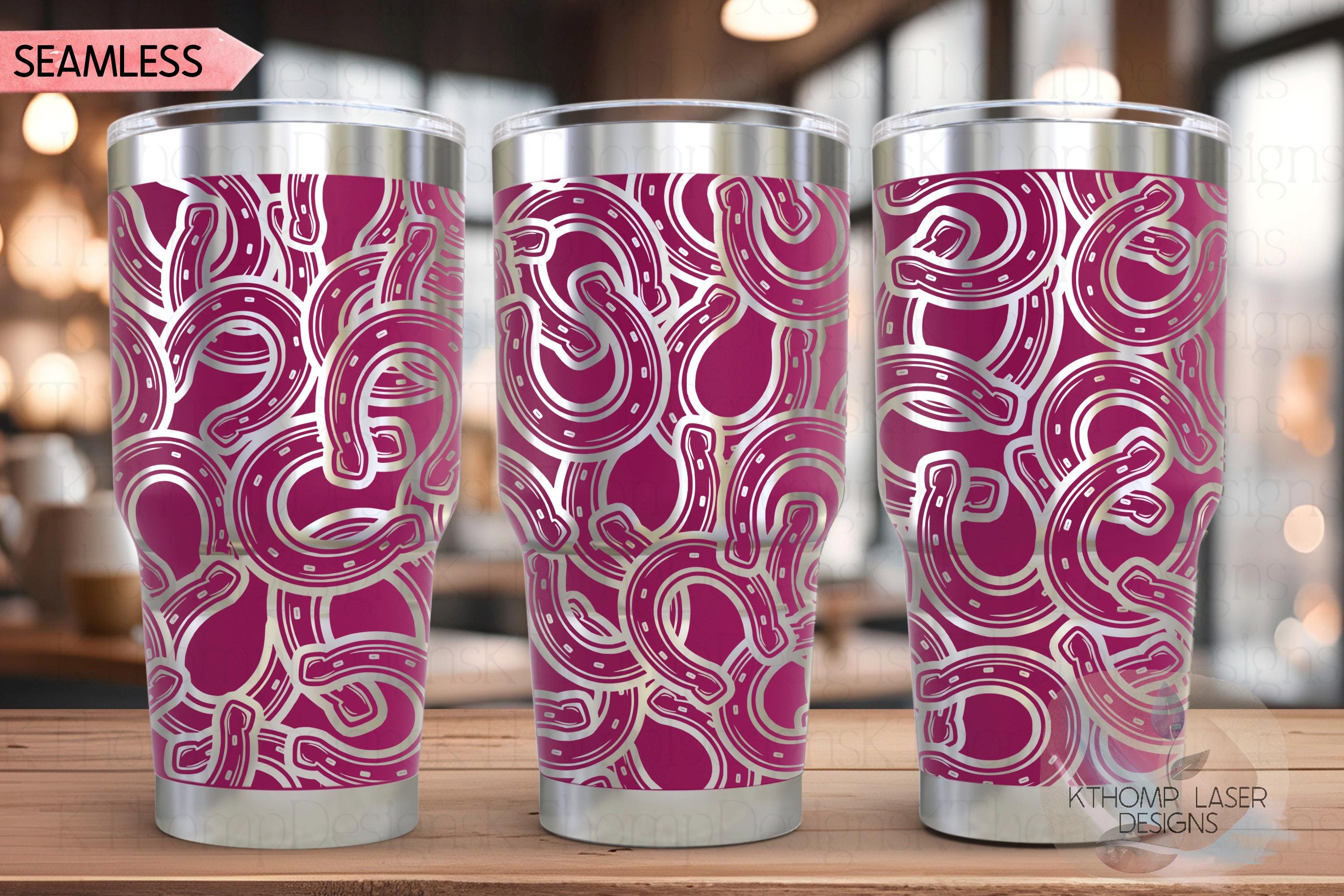 Horseshoes Burst Tumbler Wrap SVG | 20oz and 30oz Laser Engraving File | Rotary Ready Digital Design | Western Farm SVG