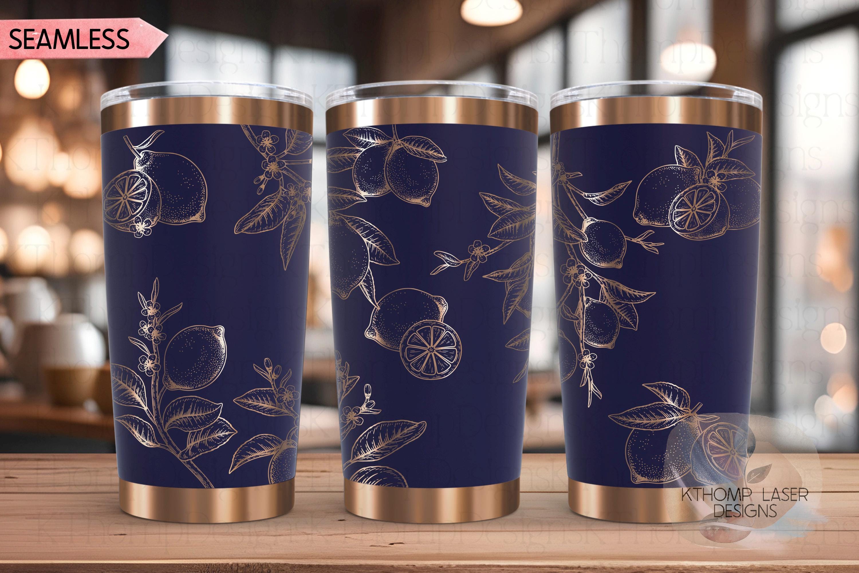 Lemons Tumbler Wrap SVG | 20oz and 30oz Laser Engraving File | Rotary Ready Digital Design | Foodie SVG