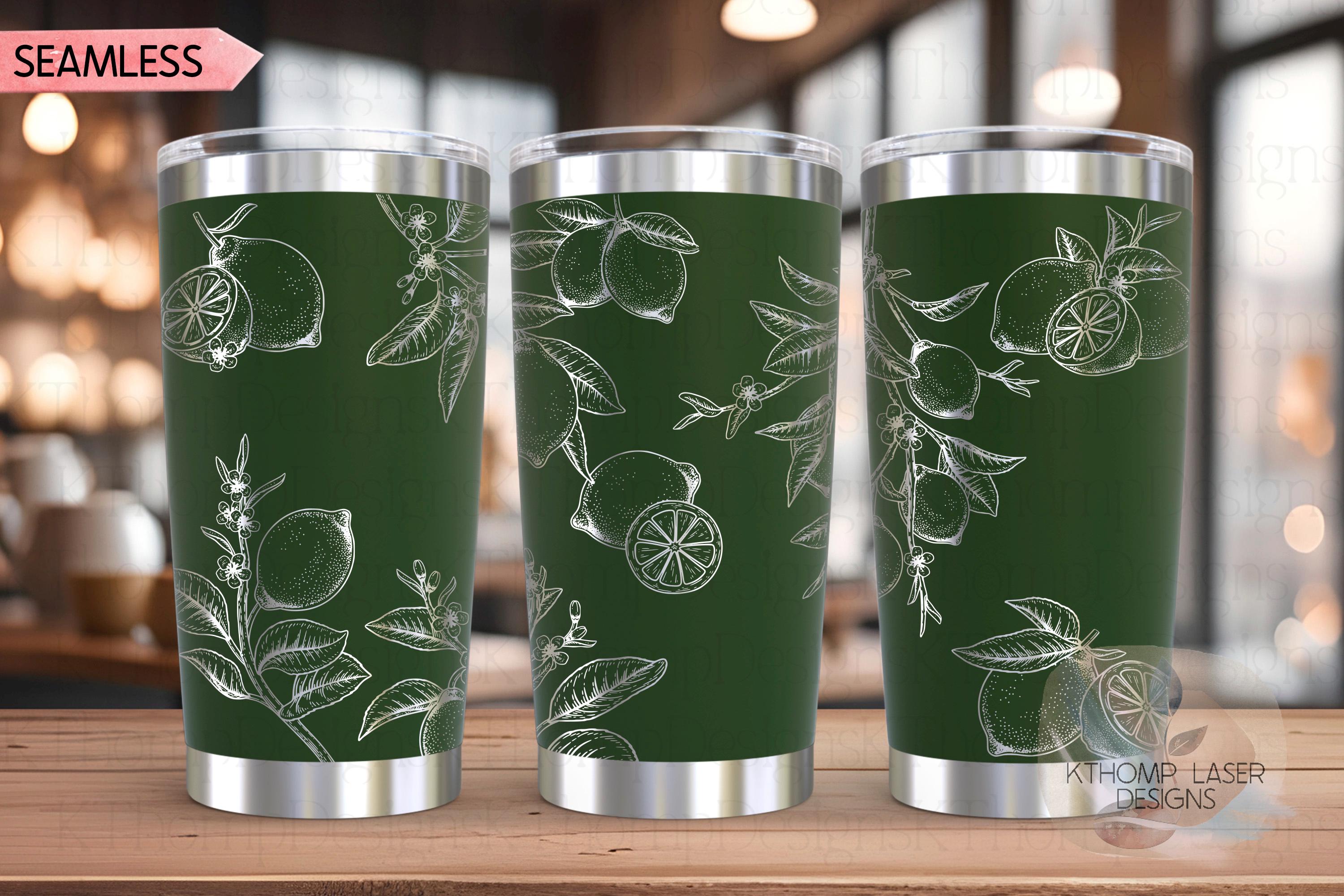 Lemons Tumbler Wrap SVG | 20oz and 30oz Laser Engraving File | Rotary Ready Digital Design | Foodie SVG