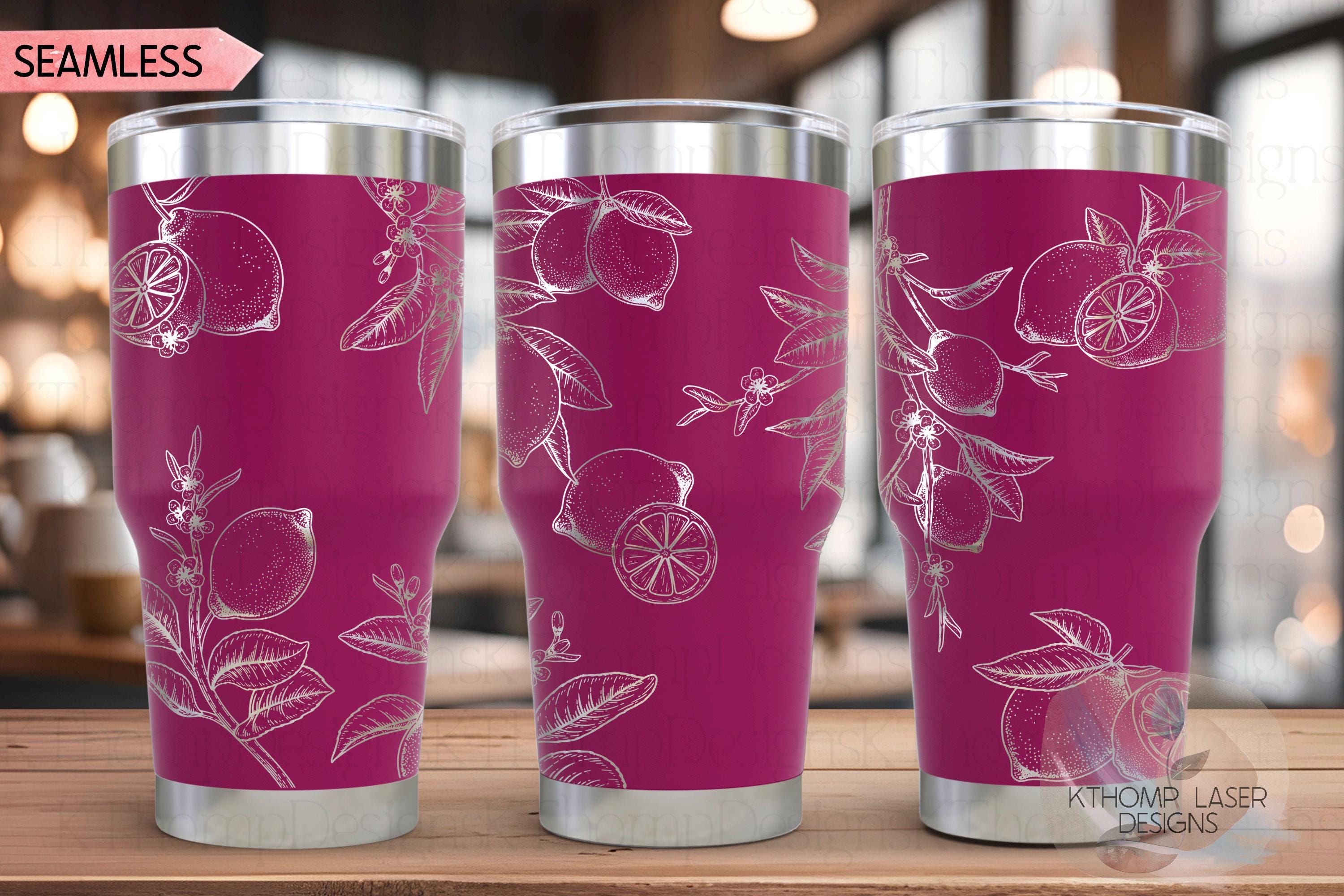 Lemons Tumbler Wrap SVG | 20oz and 30oz Laser Engraving File | Rotary Ready Digital Design | Foodie SVG