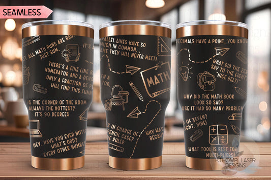 Math Puns Tumbler Wrap SVG | 20oz and 30oz Laser Engraving File | Rotary Ready Digital Design | Career Gift SVG