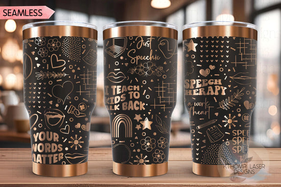 Speech Therapy Therapist Tumbler Wrap SVG | 20oz and 30oz Laser Engraving File | Rotary Ready Digital Design | Career Gift SVG