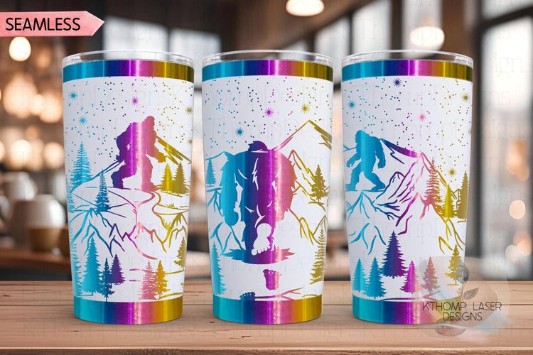 Yeti Bigfoot Sasquatch Tumbler Wrap SVG | 20oz and 30oz Laser Engraving File | Rotary Ready Digital Design | Exotic Animal SVG