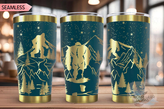Yeti Bigfoot Sasquatch Tumbler Wrap SVG | 20oz and 30oz Laser Engraving File | Rotary Ready Digital Design | Exotic Animal SVG