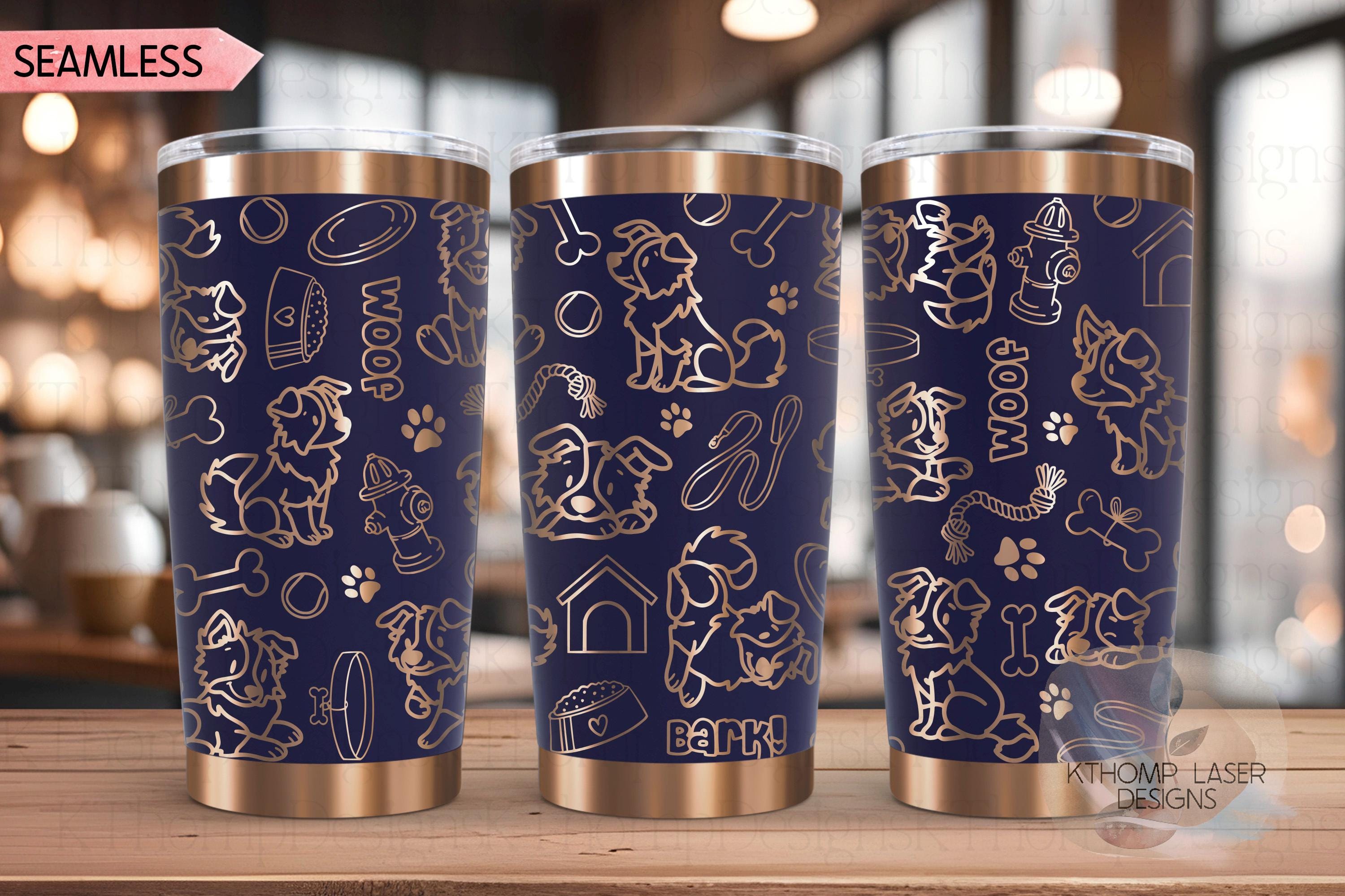Border Collie Tumbler Wrap SVG | 20oz and 30oz Laser Engraving File | Rotary Engrave Digital Design | Dog Lover Gift