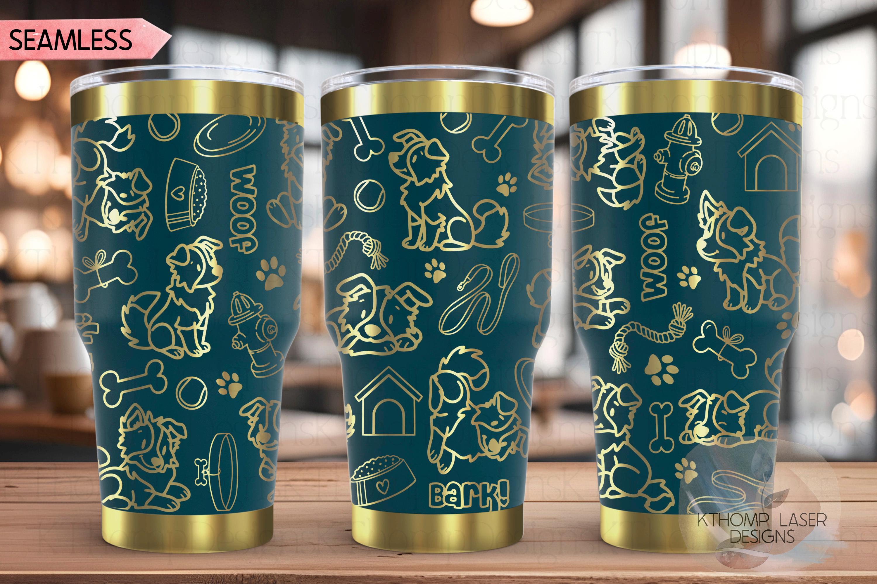 Border Collie Tumbler Wrap SVG | 20oz and 30oz Laser Engraving File | Rotary Engrave Digital Design | Dog Lover Gift