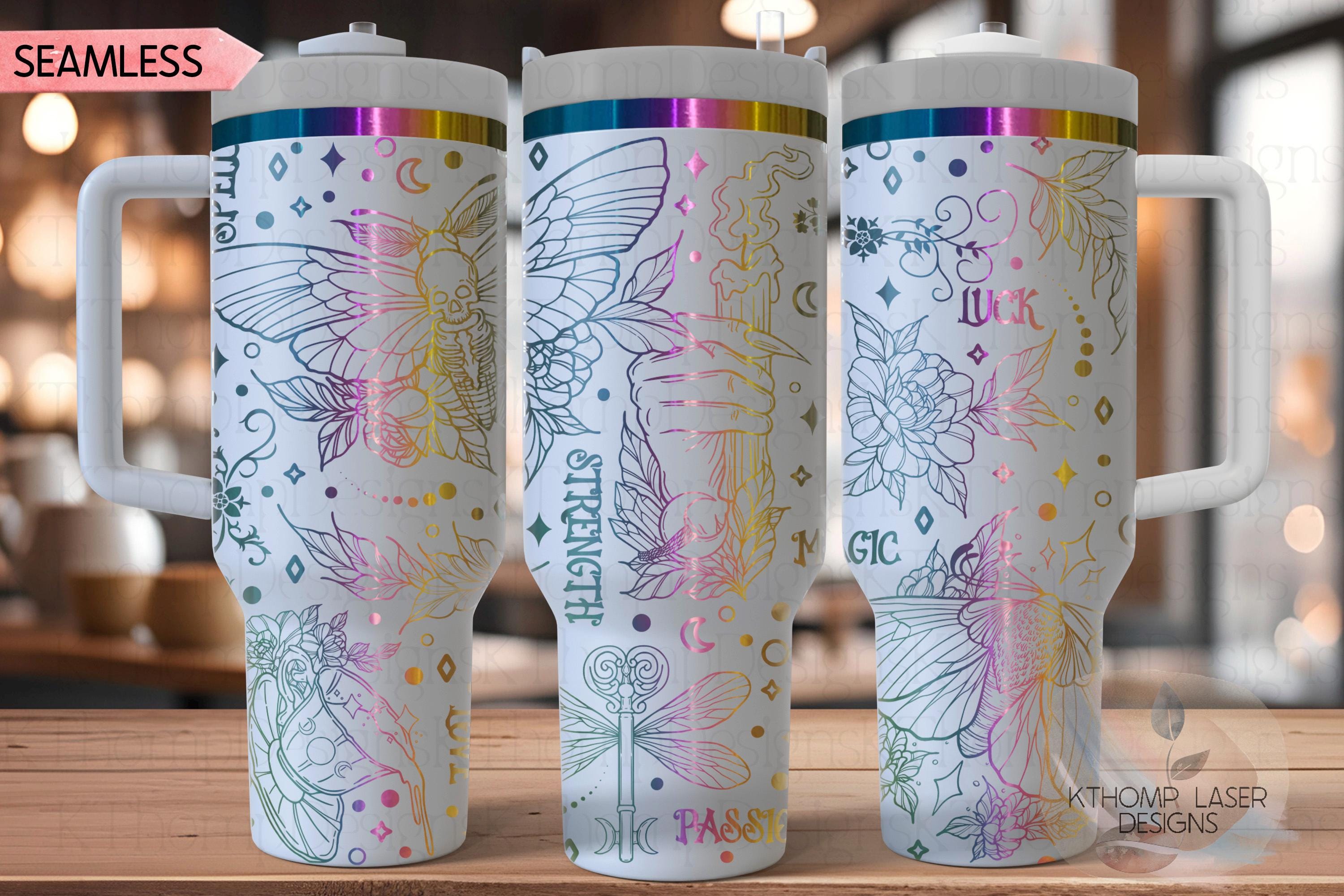 Witchy Vibes Potions & Spells Tumbler Wrap SVG | 40oz Laser Engraving File | Rotary Ready Digital Design | Zodiac Boho SVG