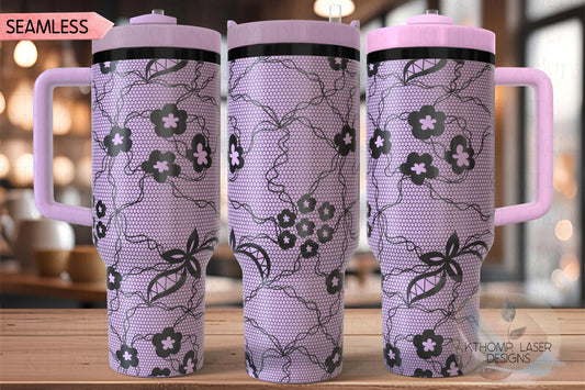 Sexy Lace Pattern Tumbler Wrap SVG | 40oz Laser Engraving File | Rotary Ready Digital Background SVG