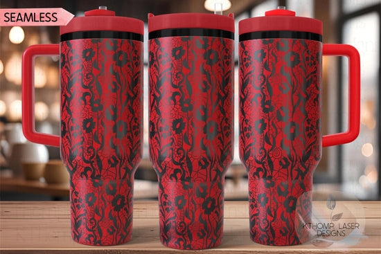 Delicate Floral Lace Pattern Tumbler Wrap SVG | 40oz Laser Engraving File | Rotary Ready Digital Background SVG