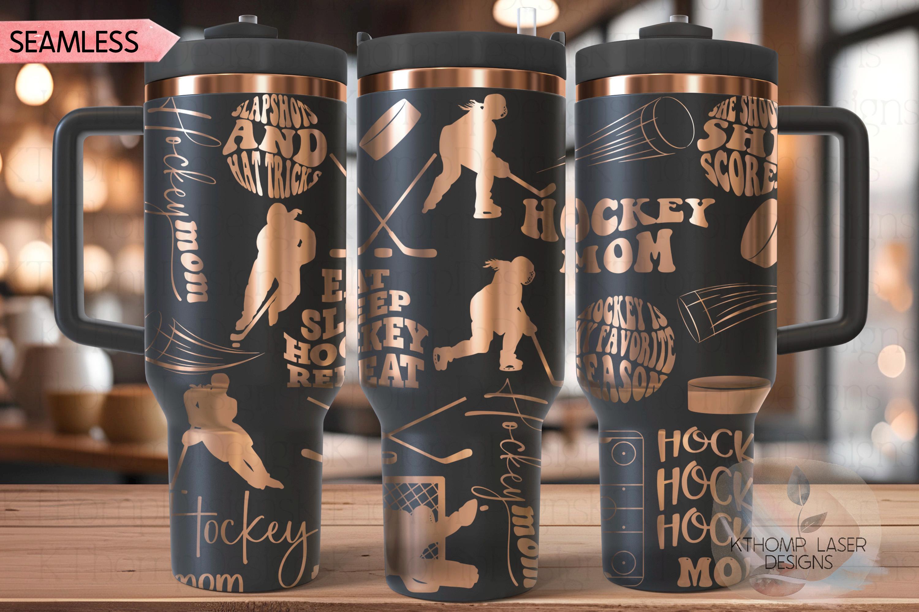 Hockey Mom Female Tumbler Wrap SVG | 40oz Laser Engraving File | Rotary Ready Digital Design | Mom Life SVG