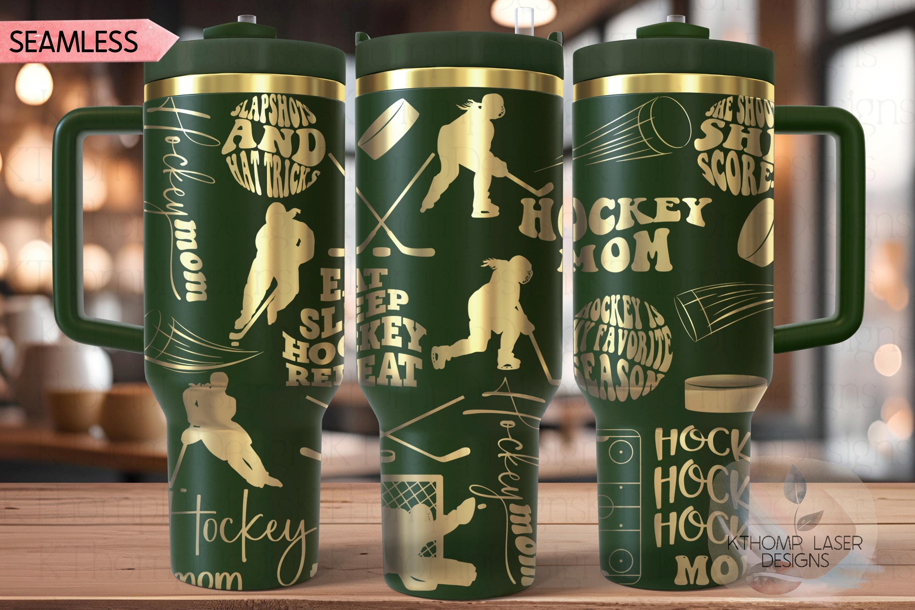 Hockey Mom Female Tumbler Wrap SVG | 40oz Laser Engraving File | Rotary Ready Digital Design | Mom Life SVG
