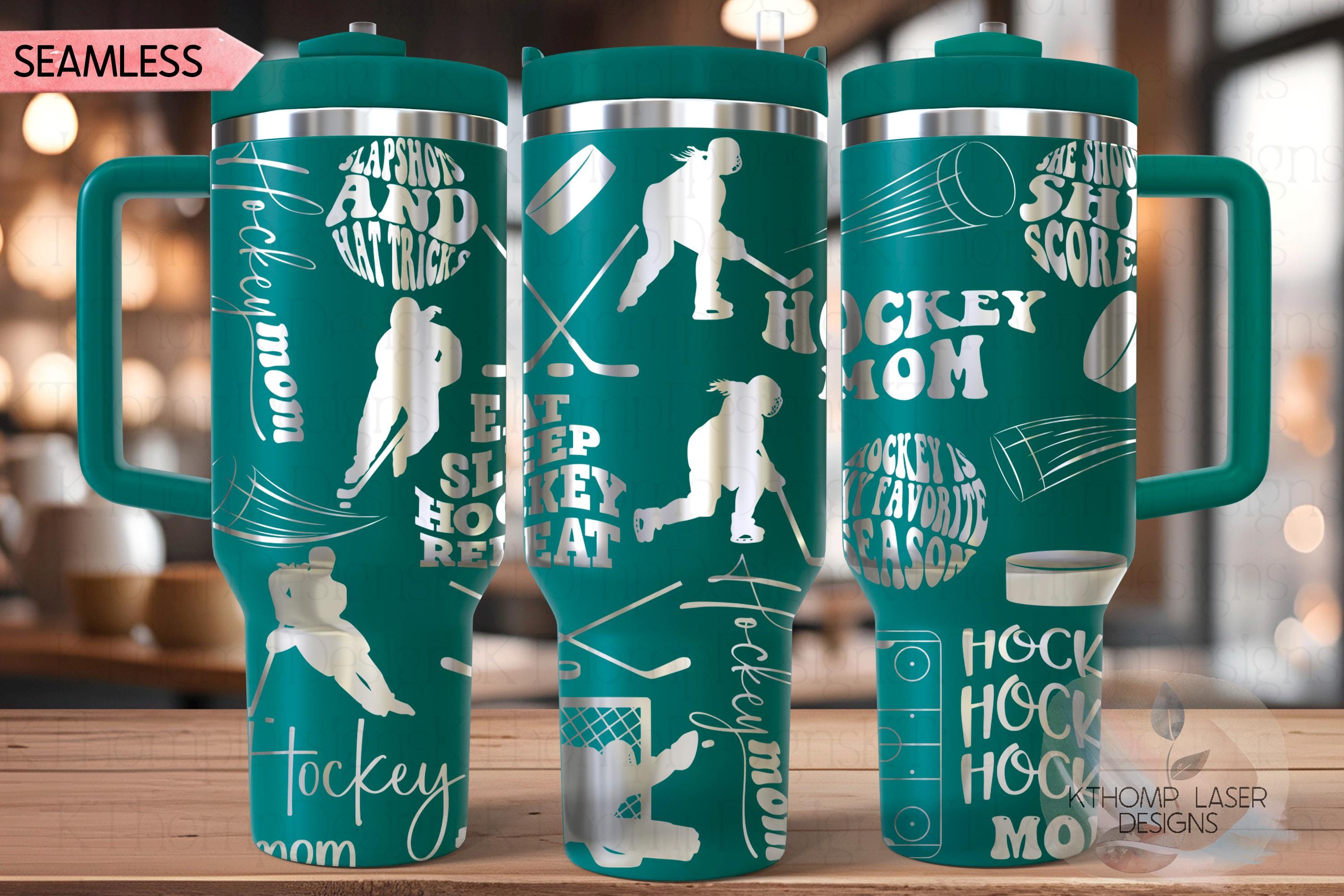 Hockey Mom Female Tumbler Wrap SVG | 40oz Laser Engraving File | Rotary Ready Digital Design | Mom Life SVG