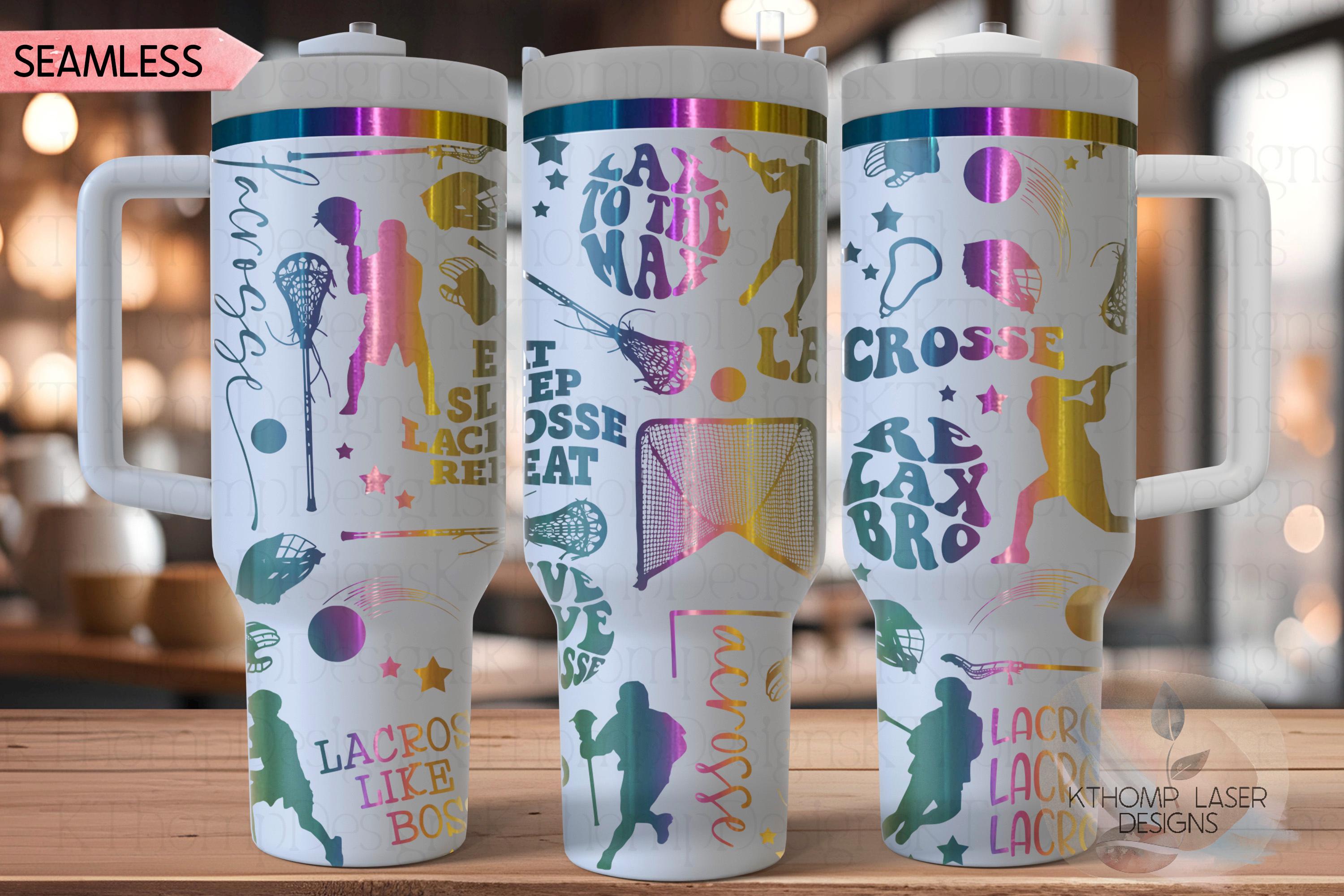 Lacrosse Sports Tumbler Wrap SVG | 40oz Laser Engraving File | Rotary Ready Digital Design | Sports Fan SVG