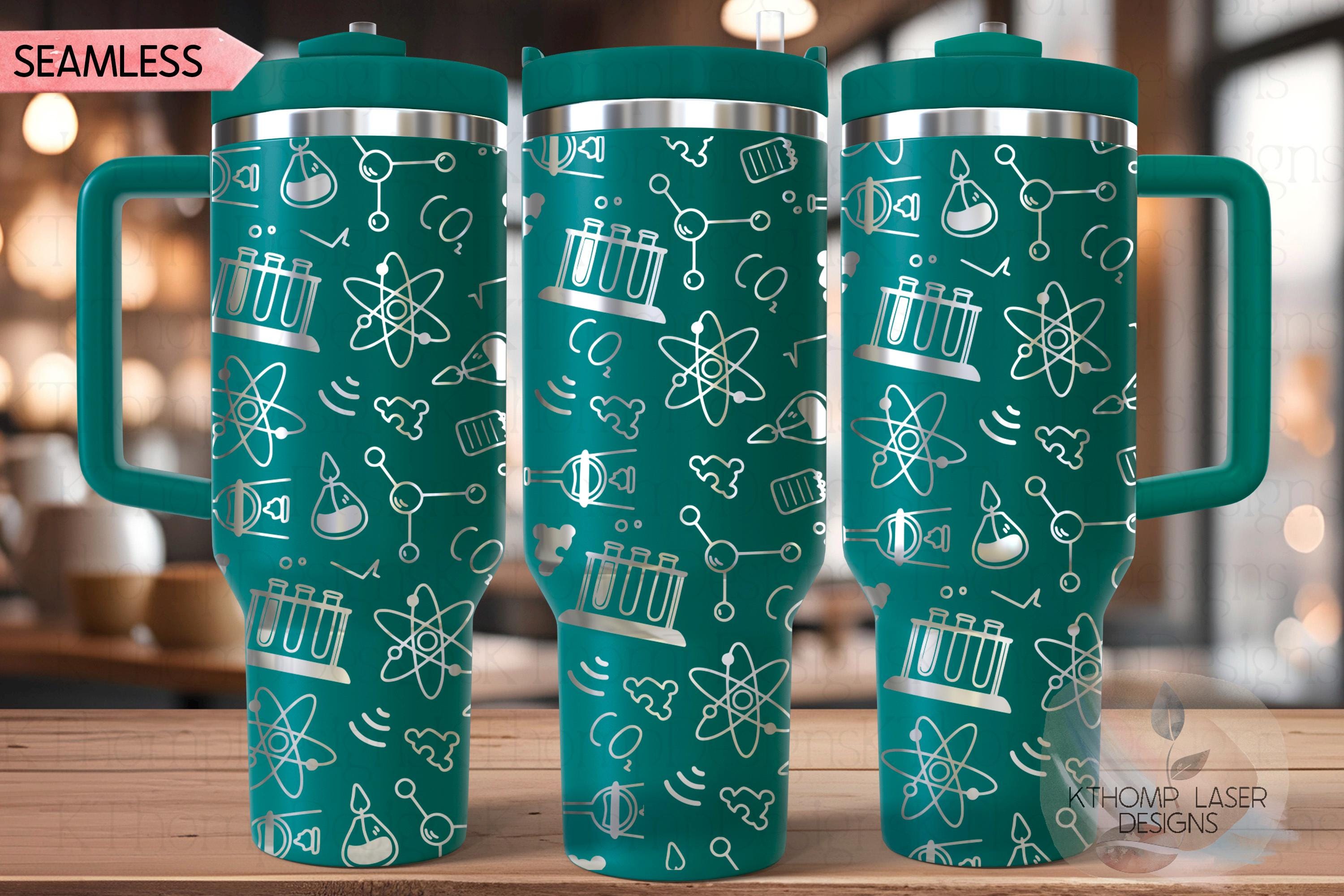Science Doodles Tumbler Wrap SVG | 40oz Laser Engraving File | Rotary Ready Digital Design | Career Gift SVG