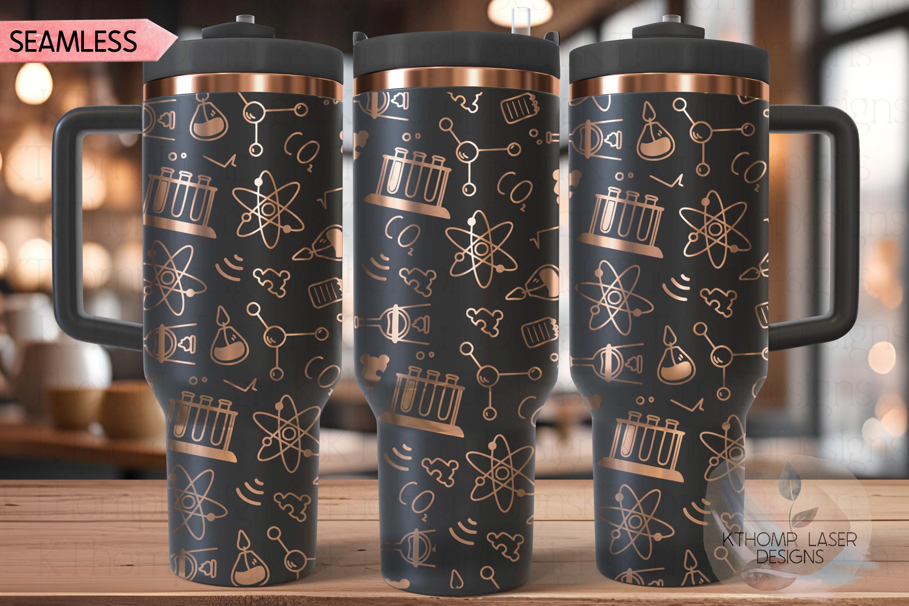 Science Doodles Tumbler Wrap SVG | 40oz Laser Engraving File | Rotary Ready Digital Design | Career Gift SVG