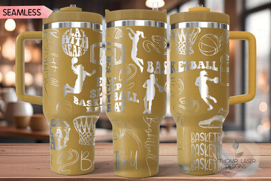 Basketball Fan Female Sports Tumbler Wrap SVG | 40oz Laser Engraving File | Rotary Ready Digital Design | Sports Fan SVG