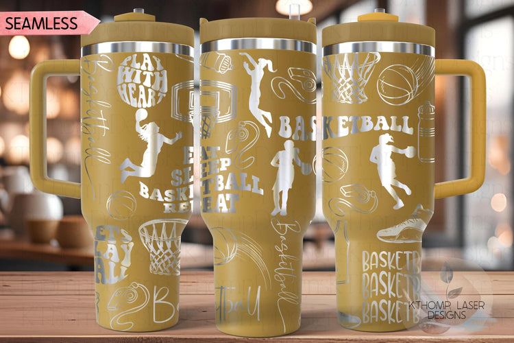 Basketball Fan Female Sports Tumbler Wrap SVG | 40oz Laser Engraving File | Rotary Ready Digital Design | Sports Fan SVG