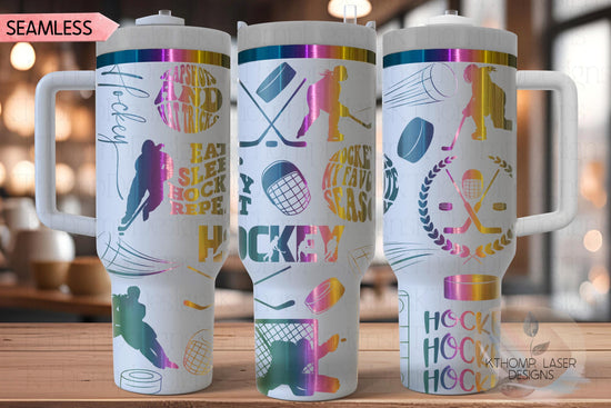 Hockey Female Tumbler Wrap SVG | 40oz Laser Engraving File | Rotary Ready Digital Design | Sports Fan SVG