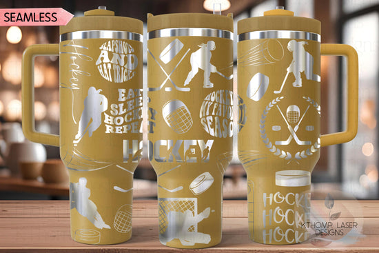 Hockey Female Tumbler Wrap SVG | 40oz Laser Engraving File | Rotary Ready Digital Design | Sports Fan SVG