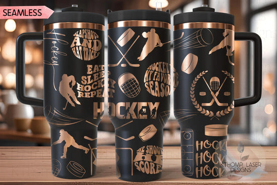 Hockey Male Tumbler Wrap SVG | 40oz Laser Engraving File | Rotary Ready Digital Design | Sports Fan SVG
