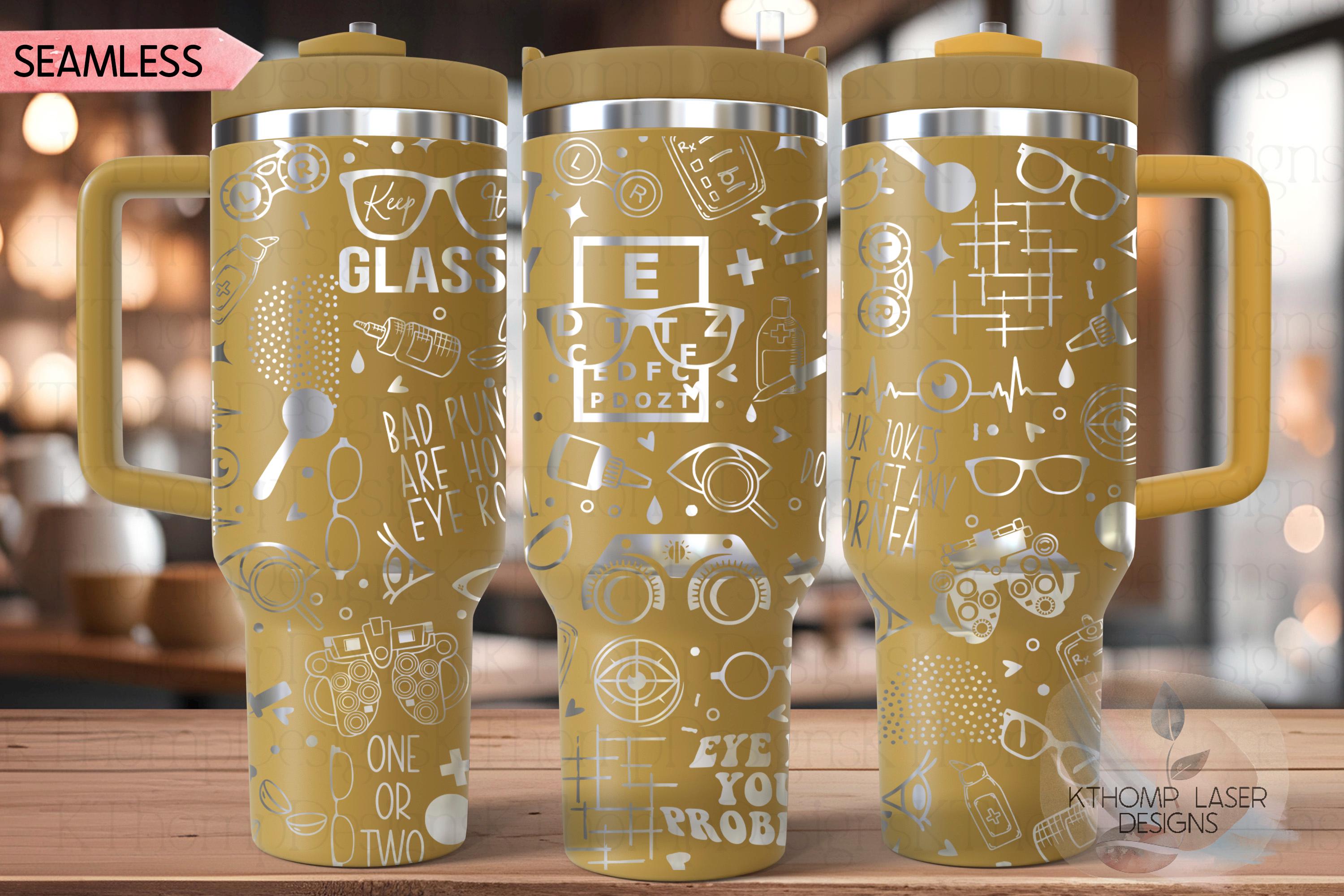 Optometry Optometrist Ophthalmologist Tumbler Wrap SVG | 40oz Laser Engraving File | Rotary Ready Digital Design | Career Gift SVG