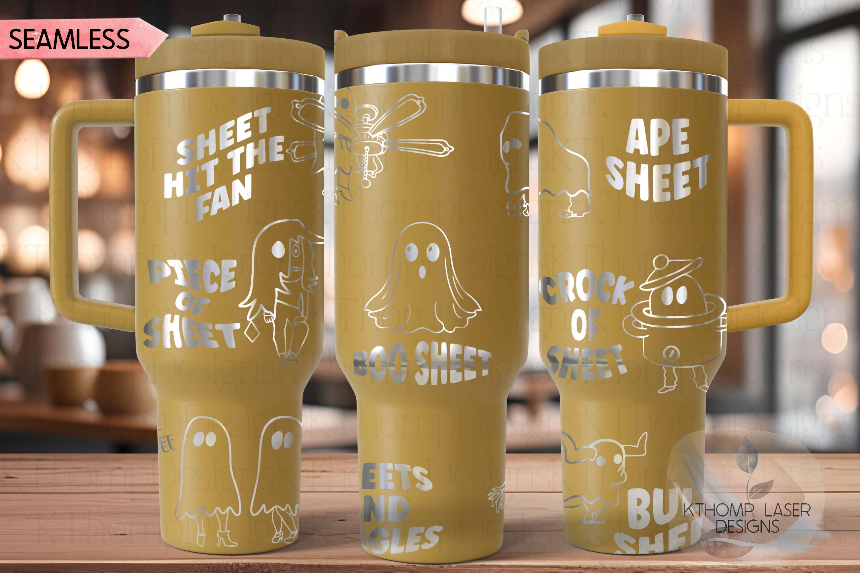 Sheet Costumes Funny Holiday Tumbler Wrap SVG | 40oz Laser Engraving File | Rotary Ready Digital Design | Seasonal SVG