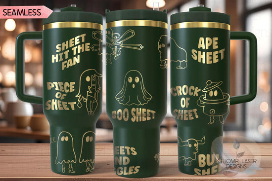Sheet Costumes Funny Holiday Tumbler Wrap SVG | 40oz Laser Engraving File | Rotary Ready Digital Design | Seasonal SVG