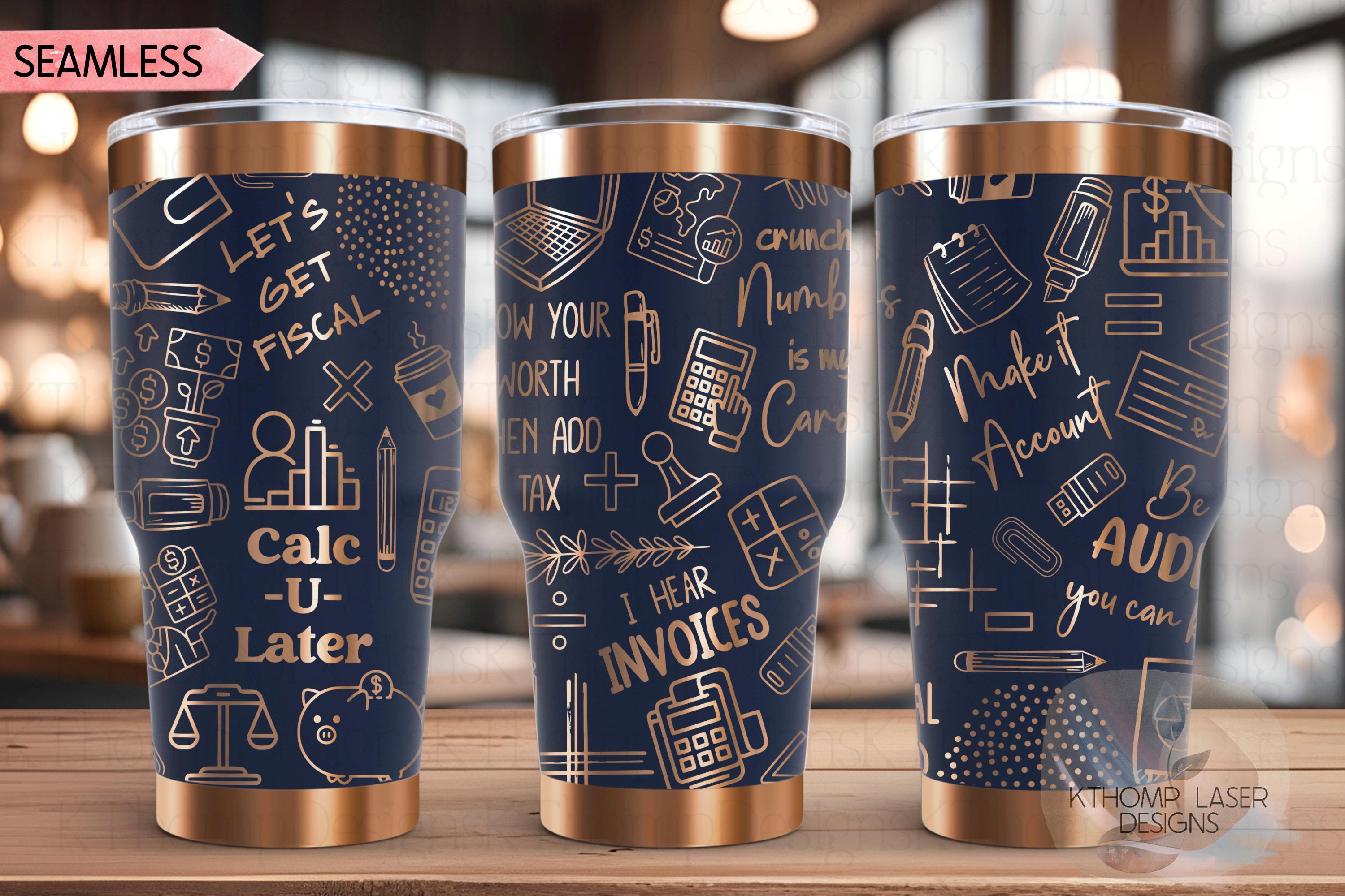 Accounting and Finance Tumbler Wrap SVG | 20oz and 30oz Laser Engraving File | Rotary Ready Digital Design | Career Gift SVG