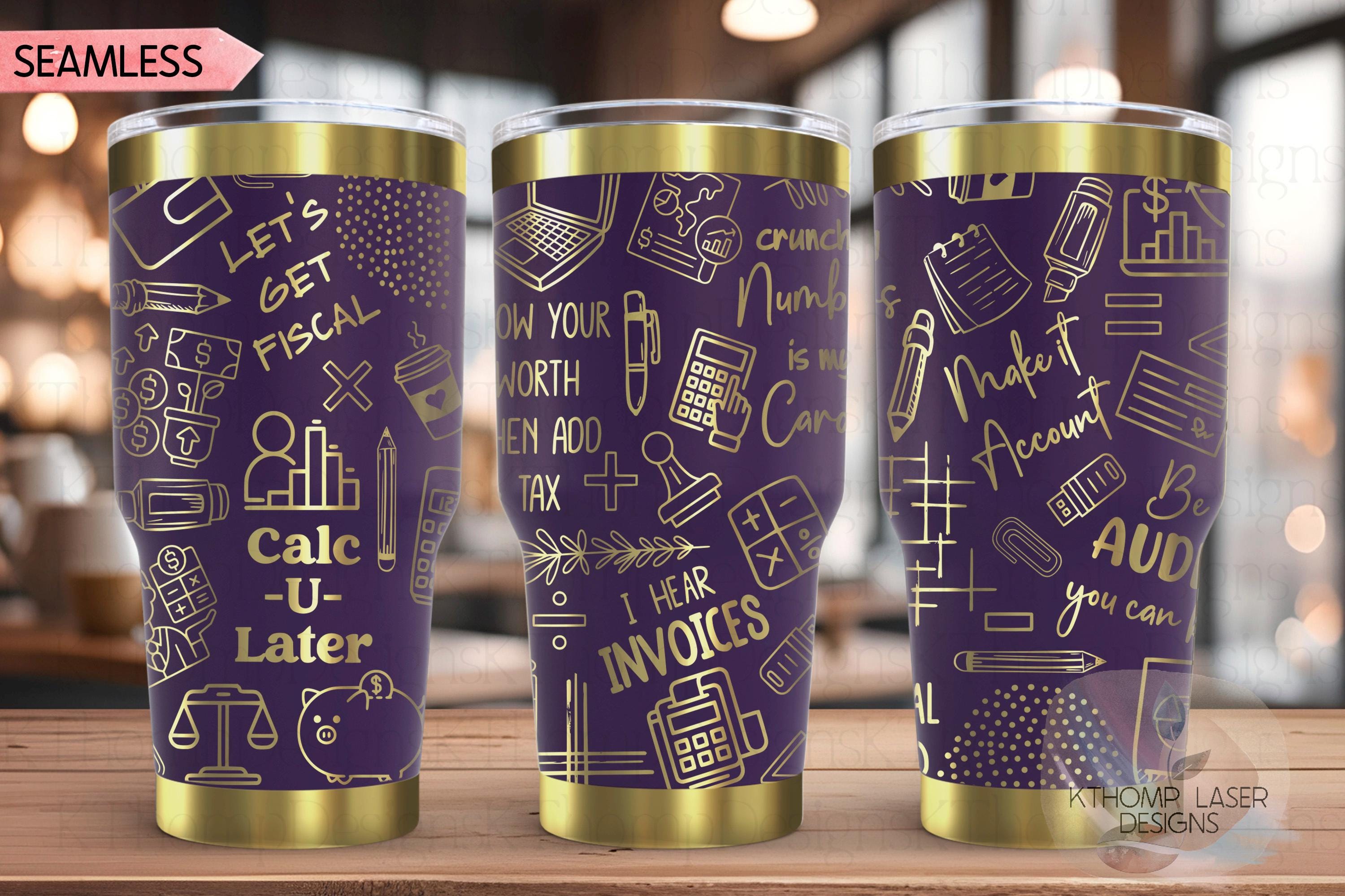 Accounting and Finance Tumbler Wrap SVG | 20oz and 30oz Laser Engraving File | Rotary Ready Digital Design | Career Gift SVG