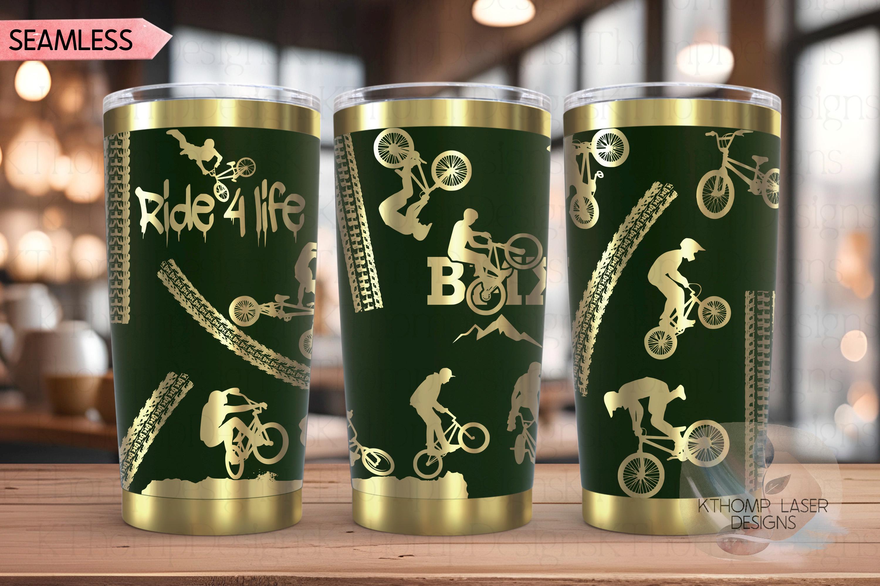 BMX Biker BMX Racing Tumbler Wrap SVG | 20oz and 30oz Laser Engraving File | Rotary Ready Digital Design | Sports Fan Digital Design