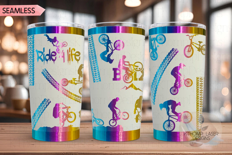 BMX Biker BMX Racing Tumbler Wrap SVG | 20oz and 30oz Laser Engraving File | Rotary Ready Digital Design | Sports Fan Digital Design