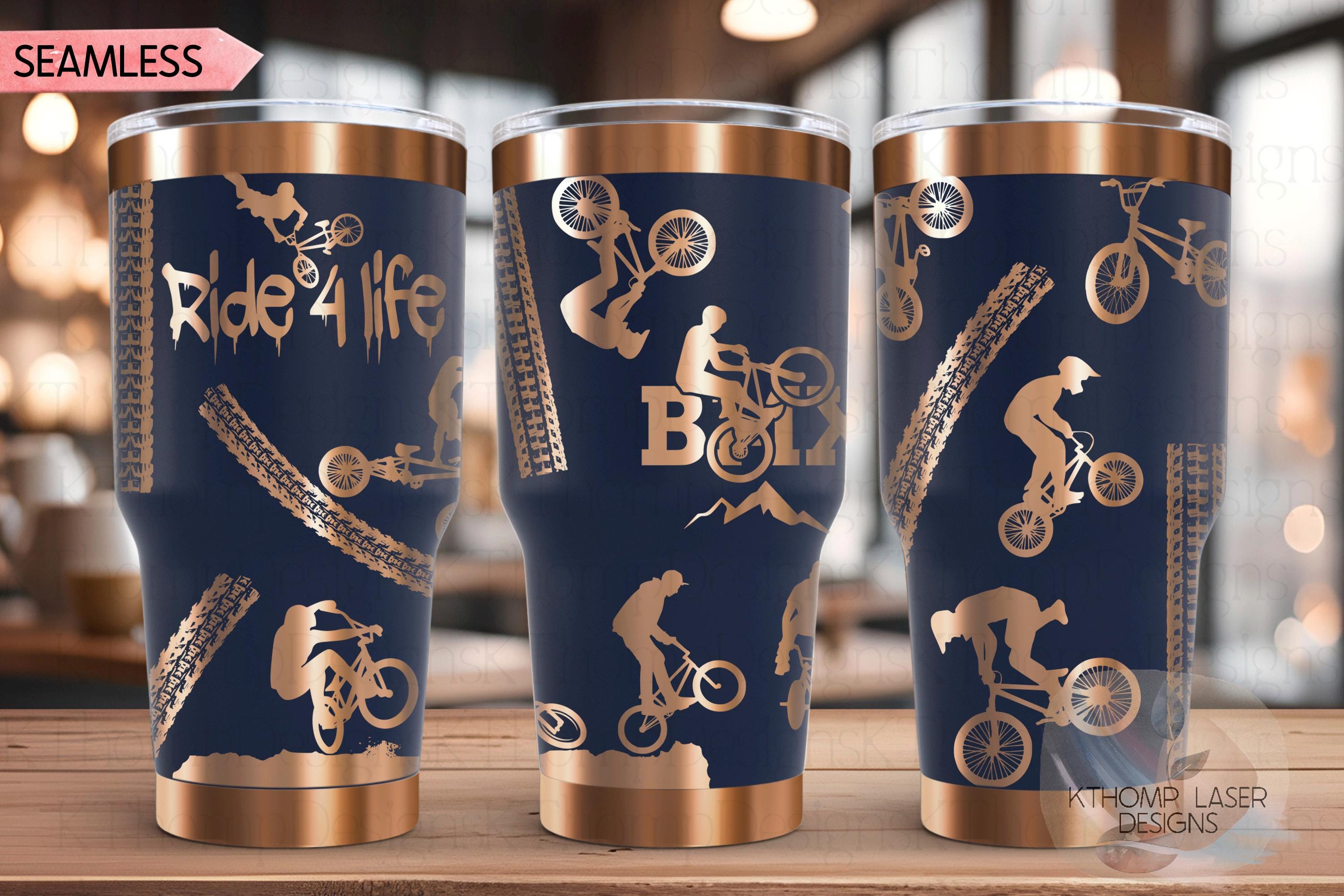 BMX Biker BMX Racing Tumbler Wrap SVG | 20oz and 30oz Laser Engraving File | Rotary Ready Digital Design | Sports Fan Digital Design