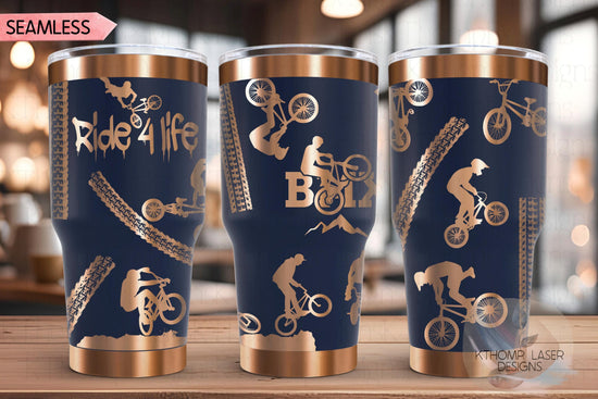 BMX Biker BMX Racing Tumbler Wrap SVG | 20oz and 30oz Laser Engraving File | Rotary Ready Digital Design | Sports Fan Digital Design