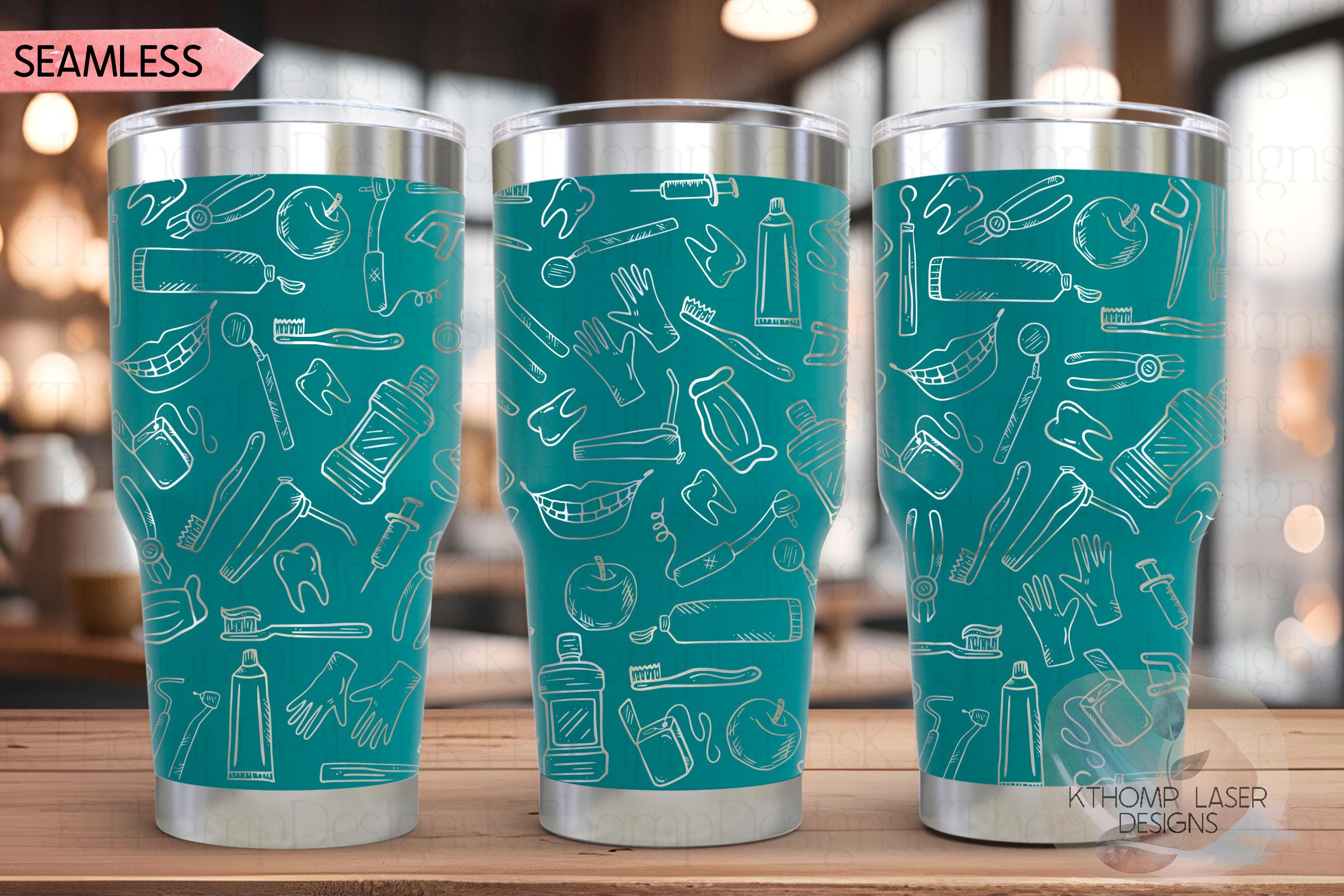 Dentist Tumbler Wrap SVG | 20oz and 30oz Laser Engraving File | Rotary Ready Digital Design | Career Gift SVG