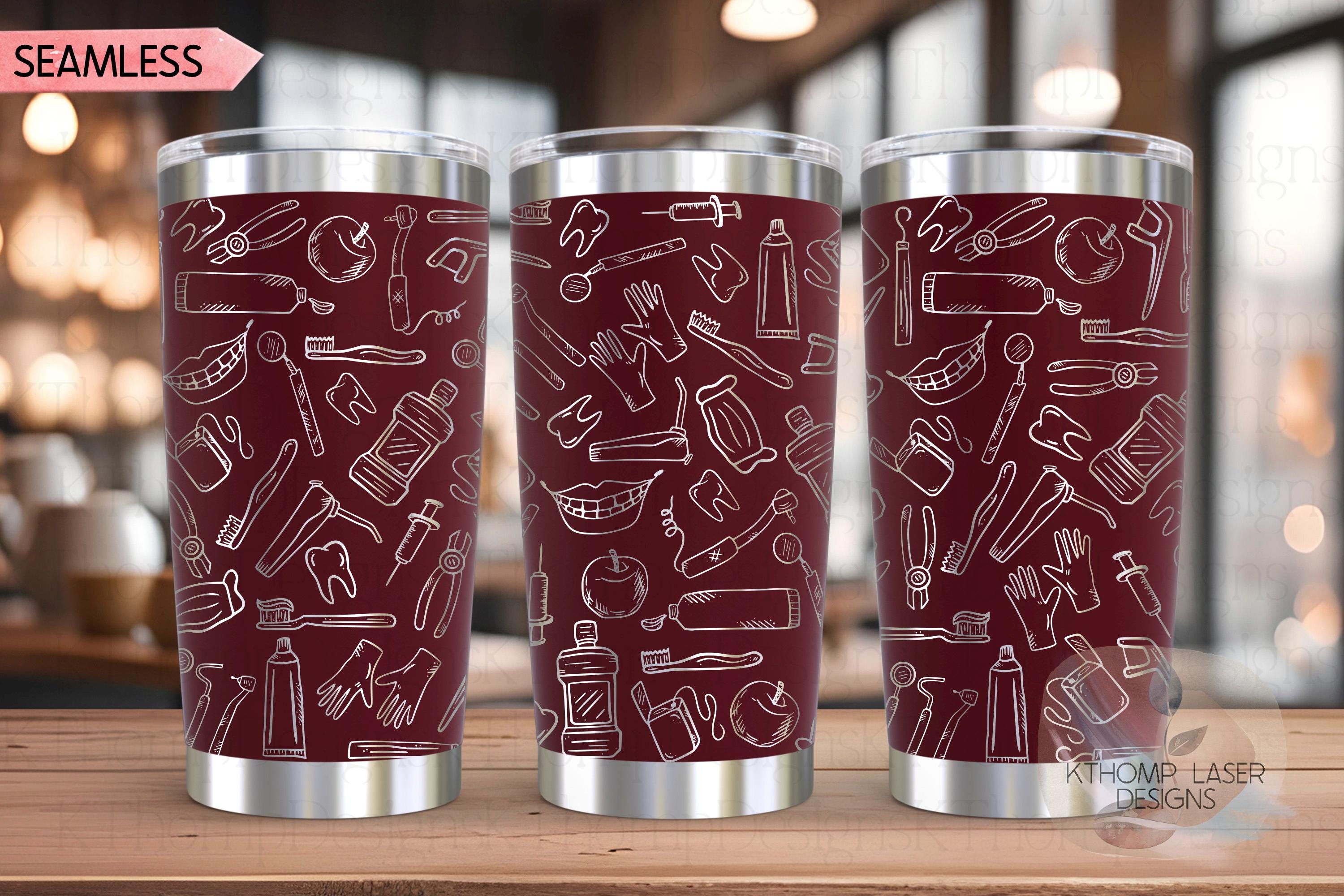 Dentist Tumbler Wrap SVG | 20oz and 30oz Laser Engraving File | Rotary Ready Digital Design | Career Gift SVG