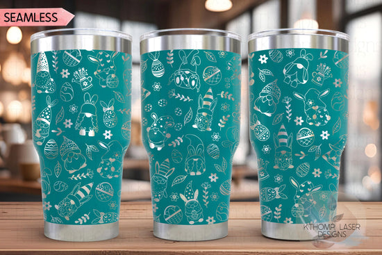 Easter Gnomes Bunny Gnomes Holiday Tumbler Wrap SVG | 20oz and 30oz Laser Engraving File | Rotary Ready Digital Design | Seasonal SVG