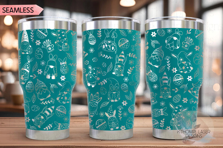 Easter Gnomes Bunny Gnomes Holiday Tumbler Wrap SVG | 20oz and 30oz Laser Engraving File | Rotary Ready Digital Design | Seasonal SVG