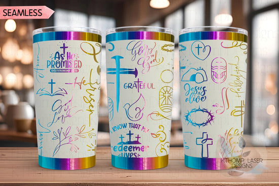 Religious Easter Jesus Holiday Tumbler Wrap SVG | 20oz and 30oz Laser Engraving File | Rotary Ready Digital Design | Seasonal SVG
