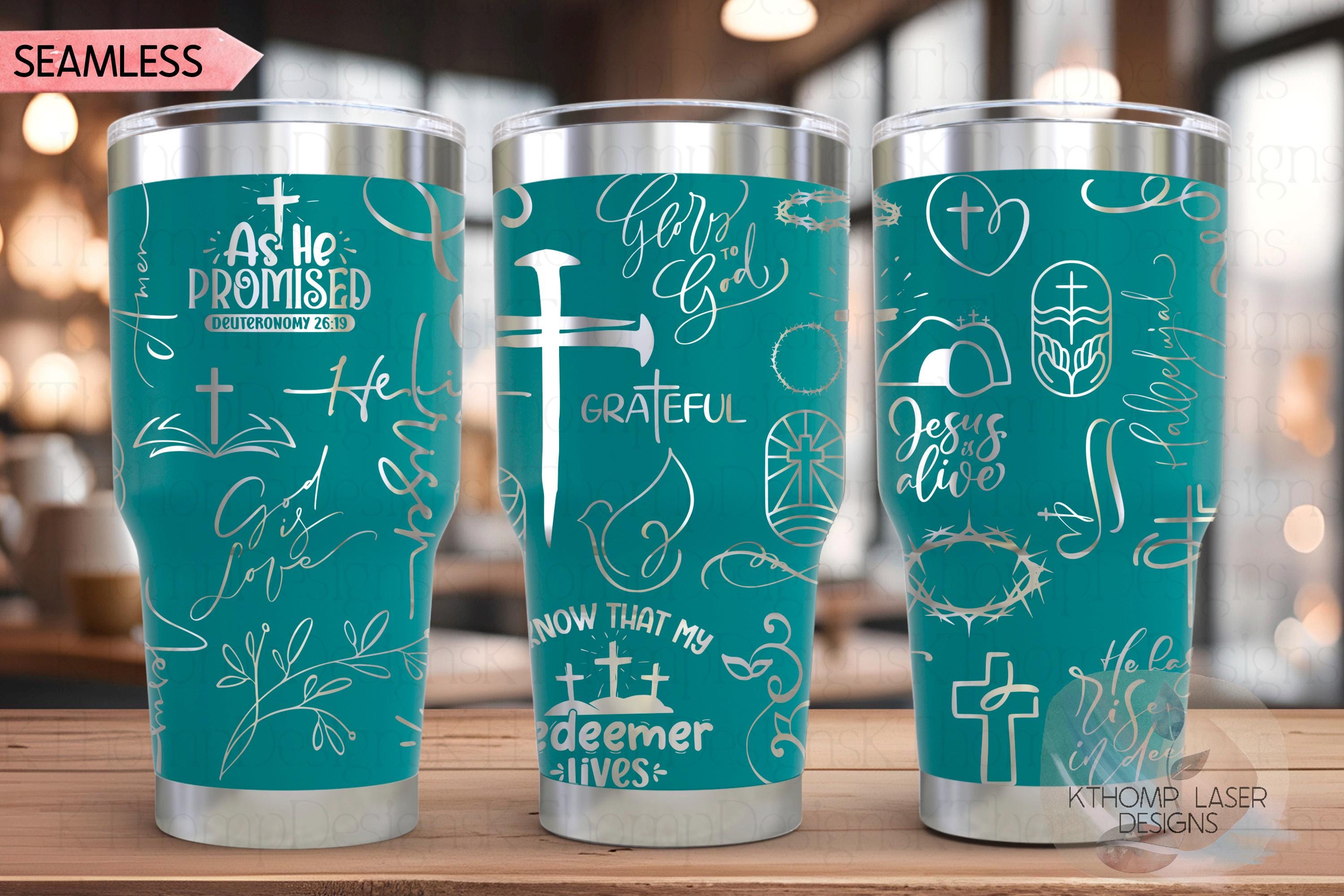 Religious Easter Jesus Holiday Tumbler Wrap SVG | 20oz and 30oz Laser Engraving File | Rotary Ready Digital Design | Seasonal SVG