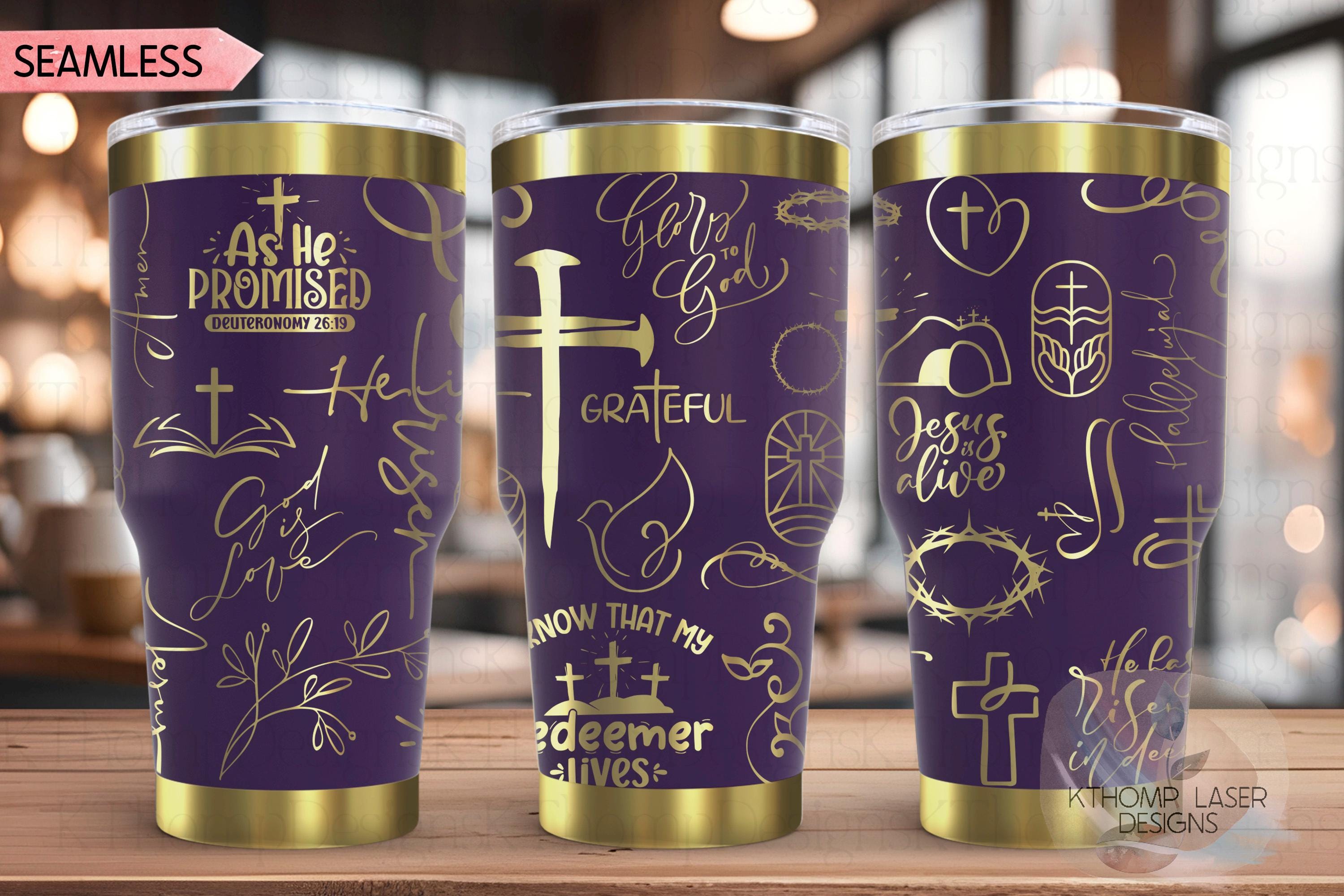 Religious Easter Jesus Holiday Tumbler Wrap SVG | 20oz and 30oz Laser Engraving File | Rotary Ready Digital Design | Seasonal SVG