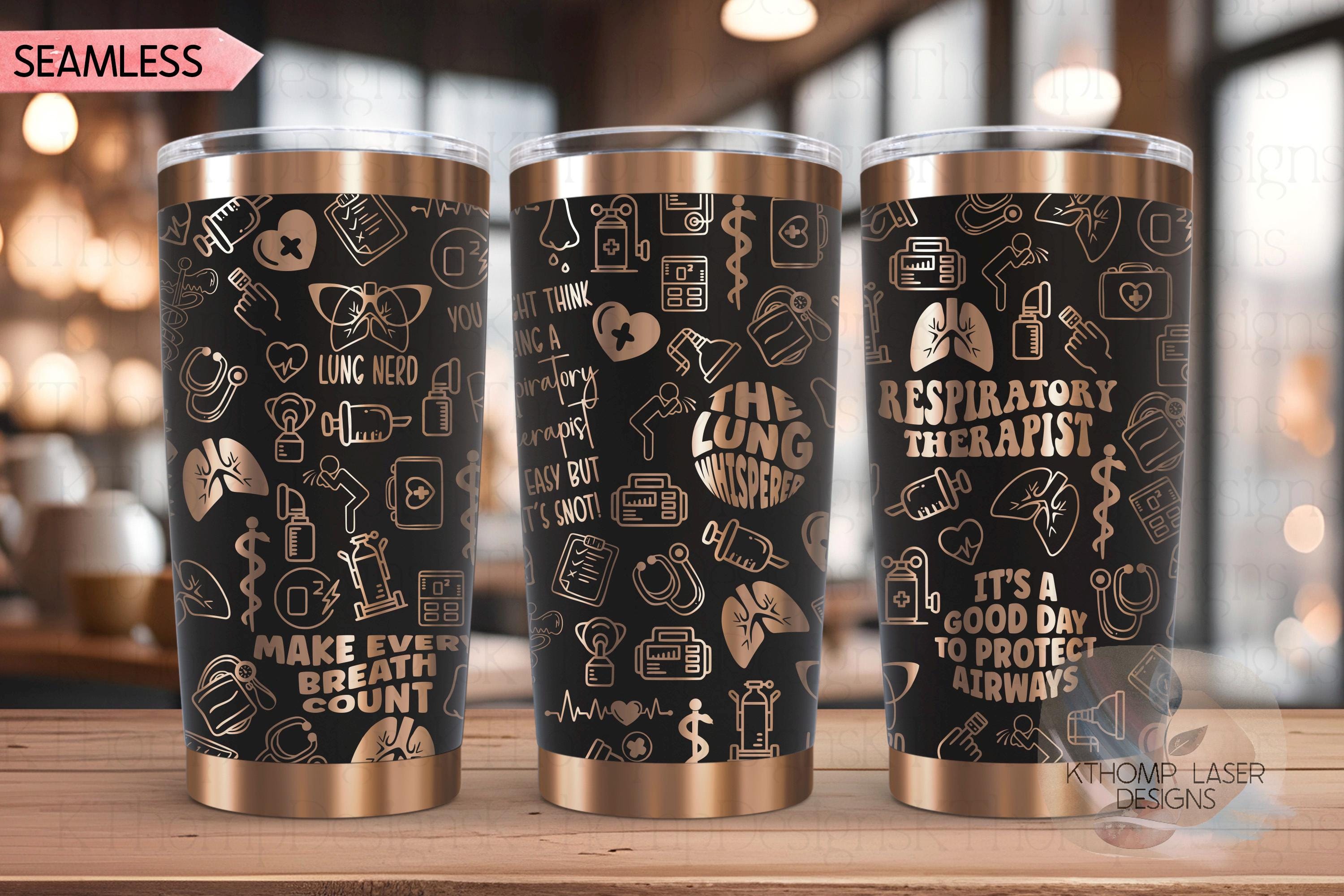 Respiratory Therapist Tumbler Wrap SVG | 20oz and 30oz Laser Engraving File | Rotary Ready Digital Design | Career Gift SVG