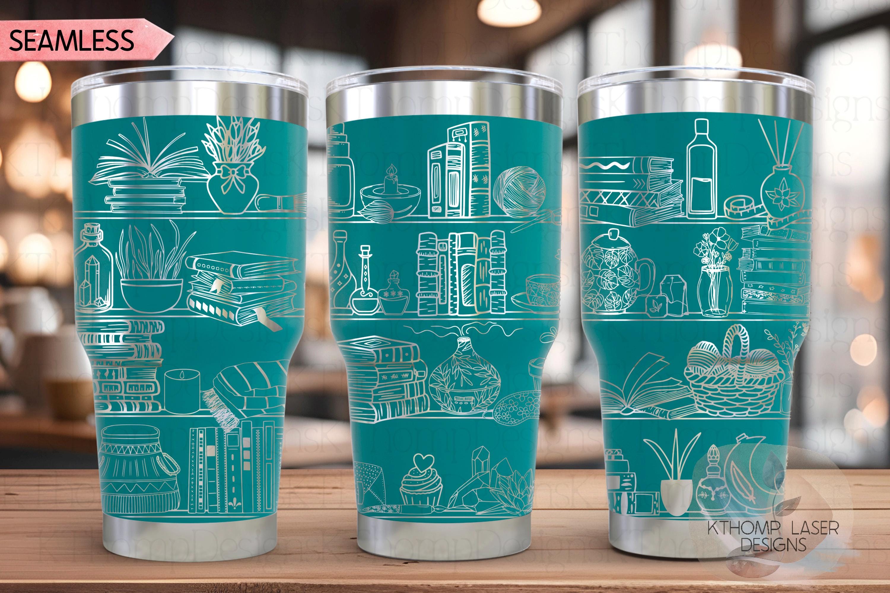 Self Care Shelves Tumbler Wrap SVG | 20oz and 30oz Laser Engraving File | Rotary Ready Digital Design | Support Awareness SVG