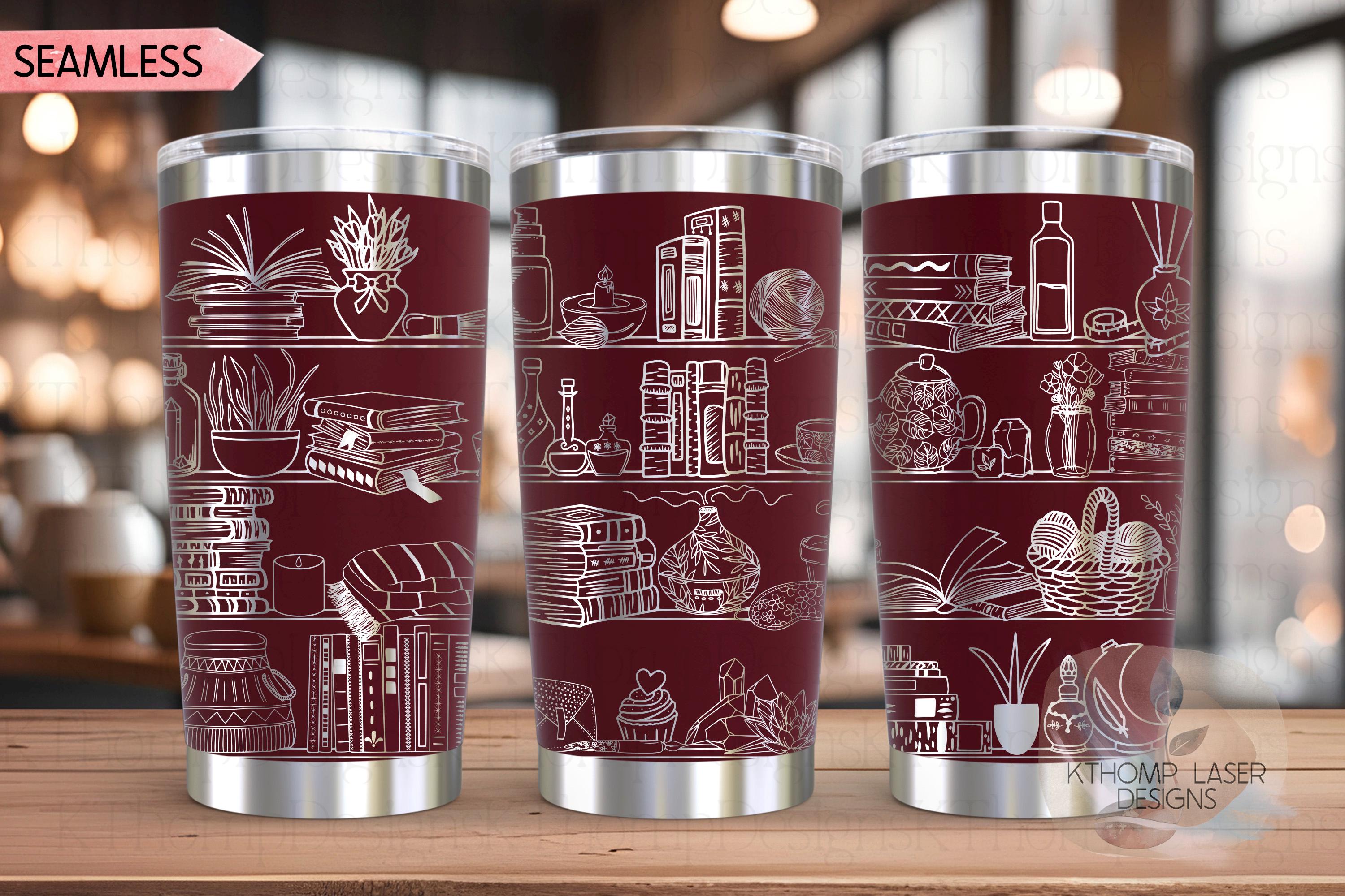 Self Care Shelves Tumbler Wrap SVG | 20oz and 30oz Laser Engraving File | Rotary Ready Digital Design | Support Awareness SVG