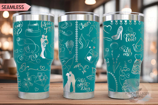 Wedding Bride Marriage Tumbler Wrap SVG | 20oz and 30oz Laser Engraving File | Rotary Ready Digital Design | Graduation Wedding SVG